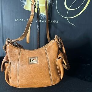 DOONEY & BOURKE Tan Leather Gold Hardware Mini Satchel Handbag